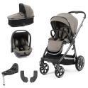 BabyStyle Oyster 3 Gun Metal Chassis Essential Capsule Travel System - Stone