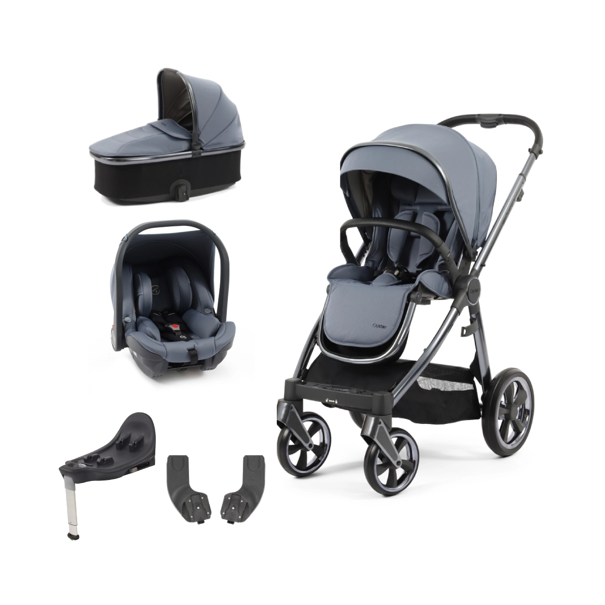 BabyStyle Oyster 3 Gun Metal Chassis Essential Capsule Travel System