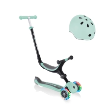 Globber Go Up Foldable Lights Scooter with Go Up Helmet Lights XXS/XS (45-51cm) - Mint