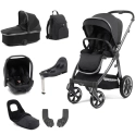 BabyStyle Oyster 3 Gun Metal Chassis 7 Piece Luxury Travel System - Carbonite