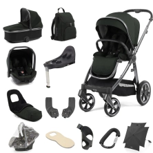 BabyStyle Oyster 3 Gun Metal Chassis 12 Piece Ultimate Travel System - Black Olive