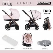 Bebecar Trio Flowy 3in1 Combination Bundle - Flowy Pink/Fume Rose/Black