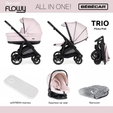 Bebecar Trio Flowy 3in1 Combination Bundle - Flowy Pink/Black