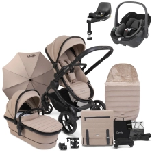 iCandy Peach 7 Bundle with Maxi Cosi Pebble 360 Car Seat & Isofix Base - Cookie