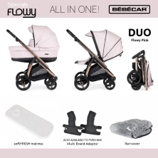 Bebecar Duo Flowy 2in1 Combination Bundle - Flowy Pink/Fume Rose/Black