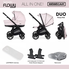Bebecar Duo Flowy 2in1 Combination Bundle - Flowy Pink/Black/Black