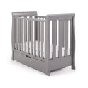 Obaby Stamford Sleigh SPACE SAVER Cot with Under Drawer-Taupe Grey