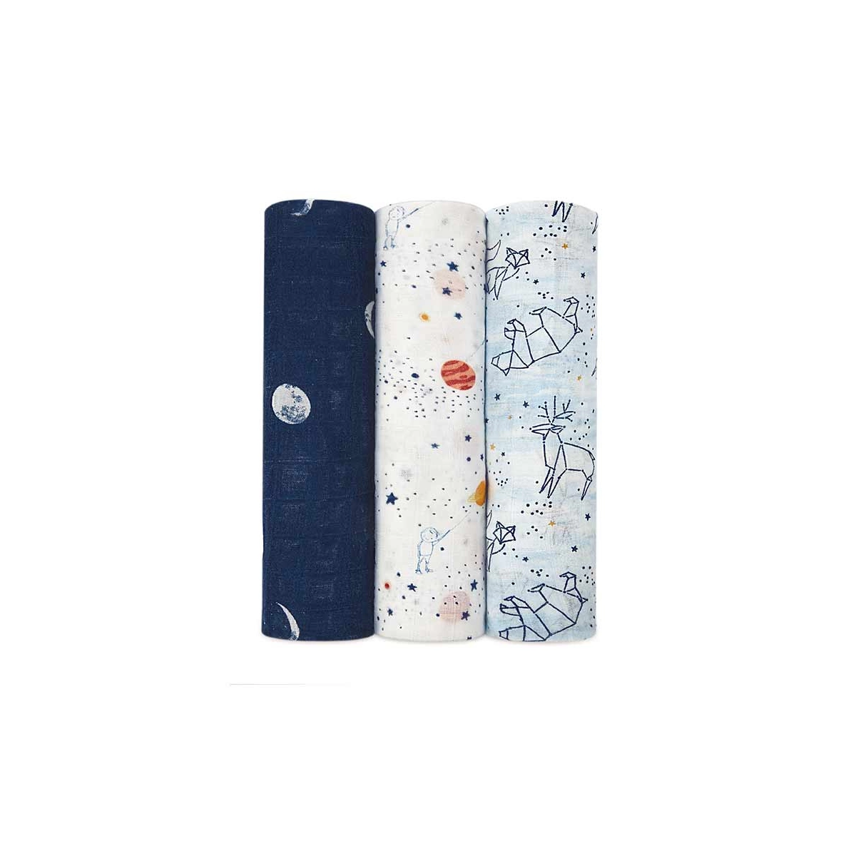 Image of Aden + Anais Pack of 3 Large Swaddle Silky Soft - Stargaze (23-19-071)