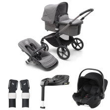 Bugaboo Fox 5 (Britax Baby Safe-Core Car Seat) Travel System Bundle - Graphite/Grey Melange