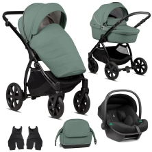 Noordi Fjordi Leather 3in1 Travel System with Terra i-Size Car Seat - Sage (New 2024)