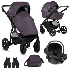 Noordi Fjordi Leather 3in1 Travel System with Terra i-Size Car Seat - Plum (New 2024)