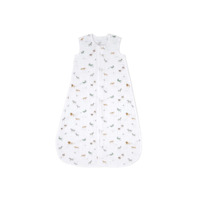 Aden + Anais Light Sleeping Bag 1.0 TOG Organic Cotton Muslin 18-36 Months - Safari Dream (26-19-184)