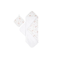 Aden + Anais Cotton Muslin Backed Hooded Towel Set - Keep Rising/Oh Happy Day