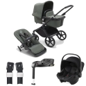 Bugaboo Fox Cub (Britax Römer Baby Safe-Core Car Seat) Travel System Bundle - Black/Forest Green