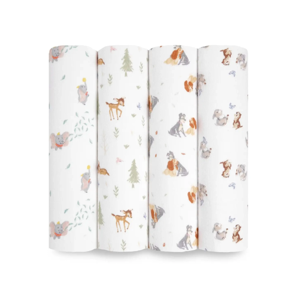 Image of Aden + Anais Pack of 4 Essentials Cotton Muslin Swaddle Blanket - Disney + Friends (23-19-251)