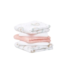 Aden + Anais Pack of 5 Essentials Cotton Muslin Squares - Blushing Bunnies (23-19-279)