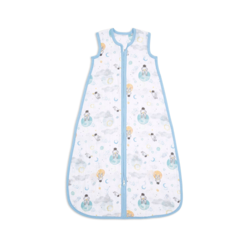 Aden + Anais Essentials Cotton Muslin Light Sleeping Bag 1.0 TOG 6-18 Months - Space Explorers (26-19-309)