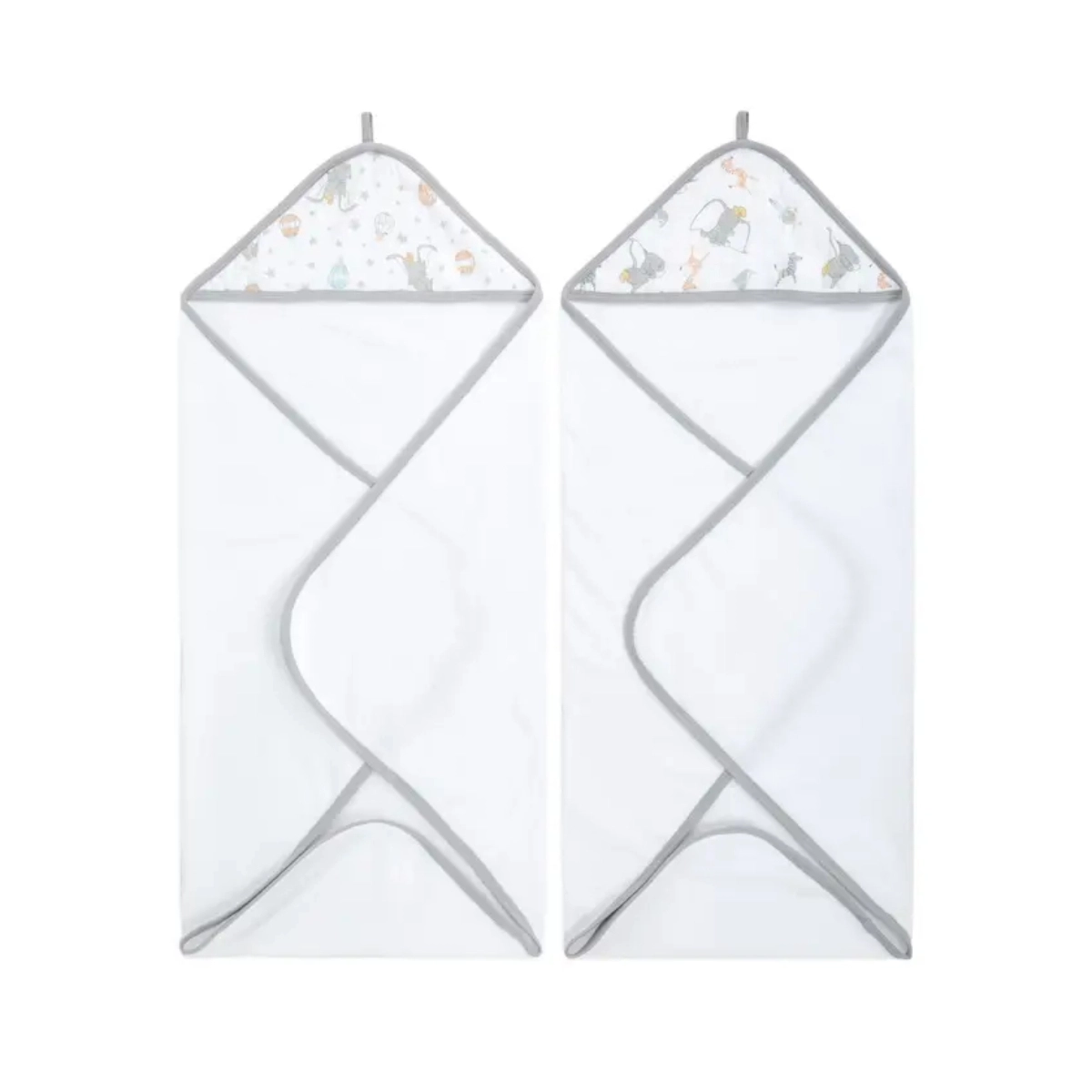Image of Aden + Anais Pack of 2 Essential Hooded Towel - Dumbo New Heights (23-19-351)