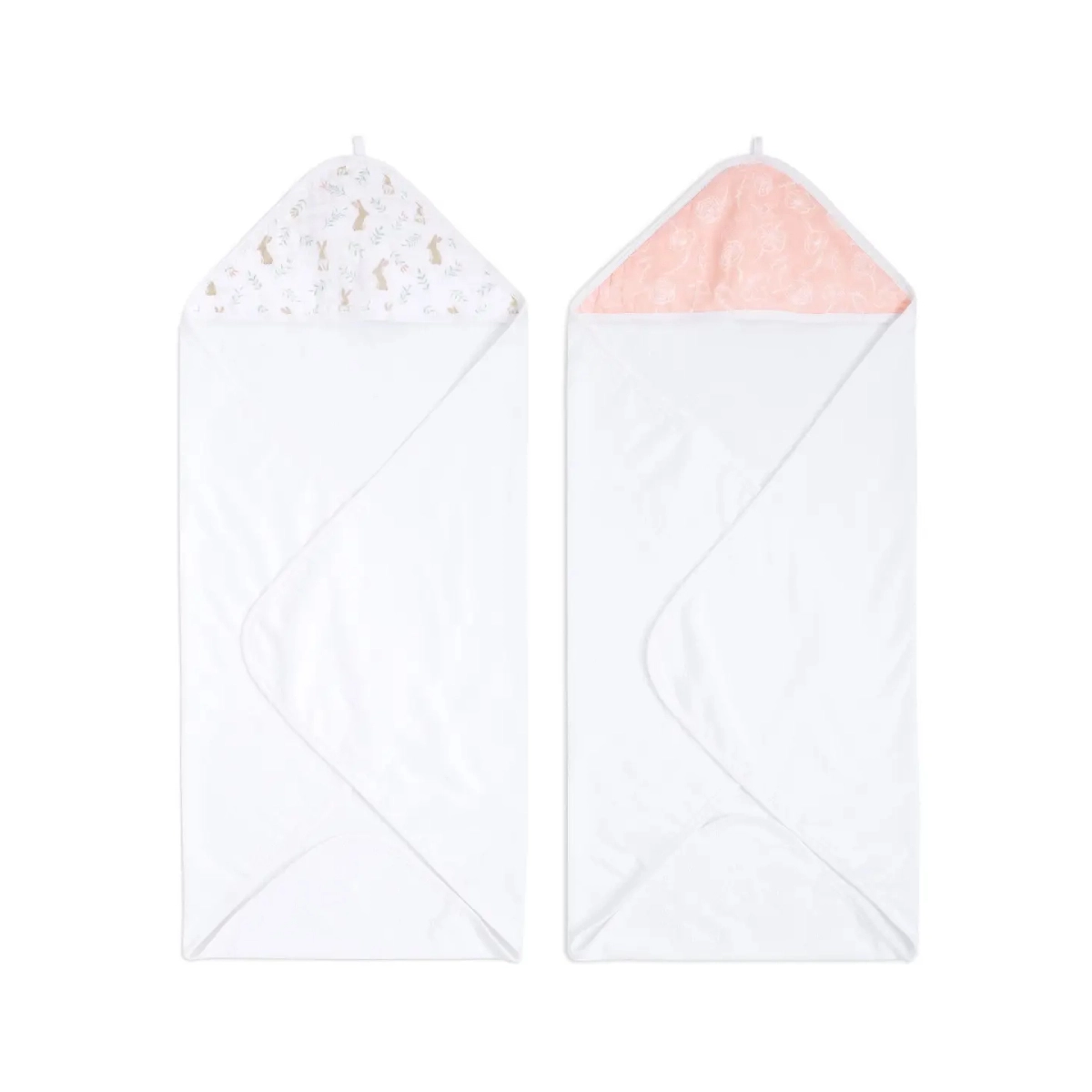 Image of Aden + Anais Pack of 2 Essential Hooded Towel - Blushing Bunnies (23-19-357)