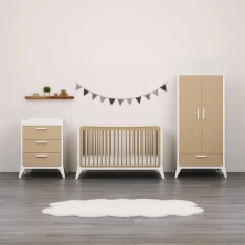 Snuz Fino 3 Piece Nursery Furniture Set-White/Natural 