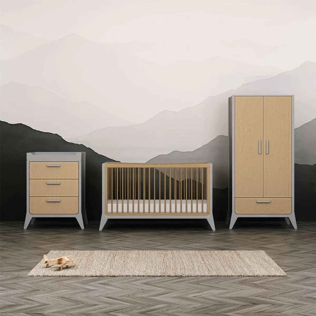 Image of Snuz Fino 3 Piece Nursery Furniture Set-Dove