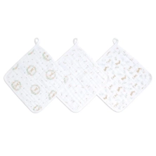 Aden + Anais Pack of 3 Essential Cotton Muslin Washcloth - Blushing Bunnies (23-19-369)