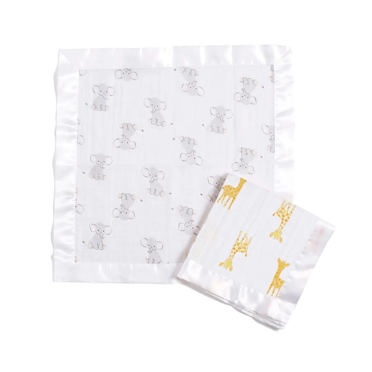 Image of Aden + Anais Pack of 2 Essential Cotton Muslin Security Blankets - Safari Babes (23-19-380)