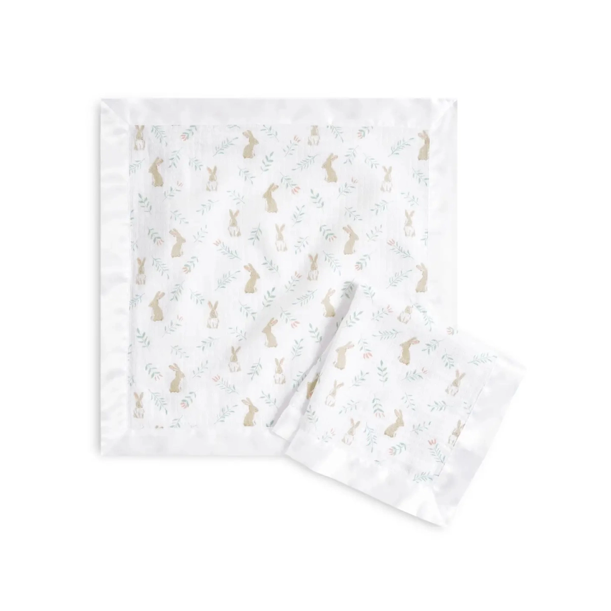 Image of Aden + Anais Pack of 2 Essential Cotton Muslin Security Blankets - Blushing Bunnies (23-19-383)