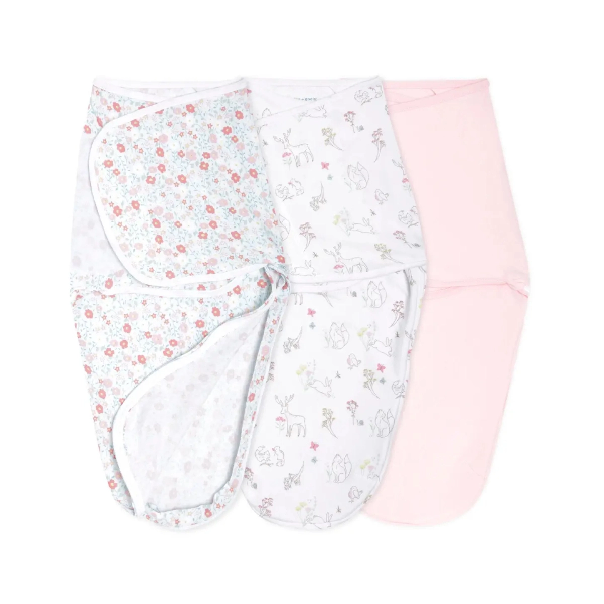 Image of Aden + Anais Pack of 3 Essential Easy Swaddle Wrap 1.0 TOG 0-3 Months - Fairy Tale Flowers (23-19-385)