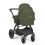 Ickle Bubba Stomp Luxe Black Frame Travel System With Stratus i-Size Carseat & Isofix Base-Woodland