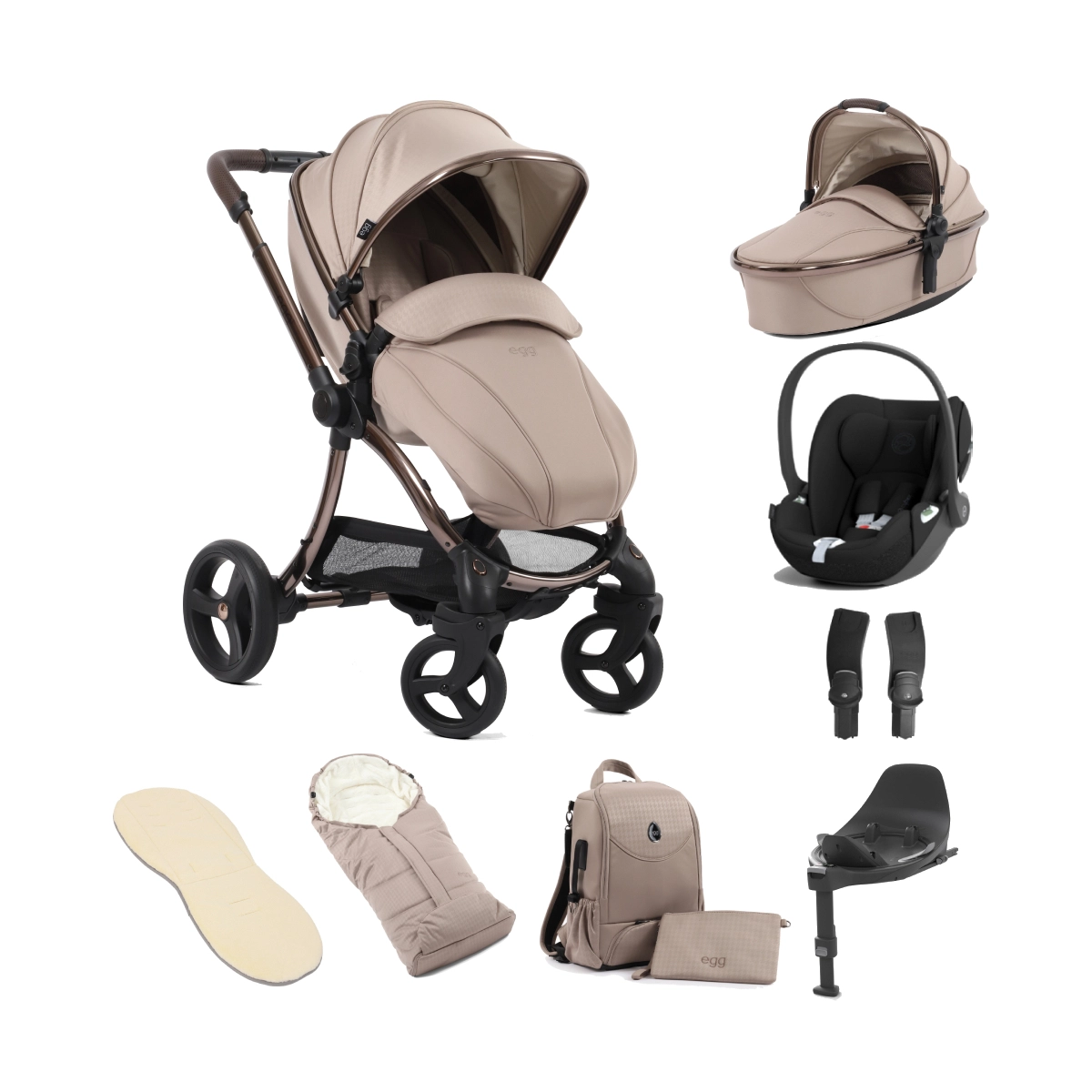 egg® 3 Luxury Special Edition 8 Piece Bundle with Cybex Cloud T Car Seat