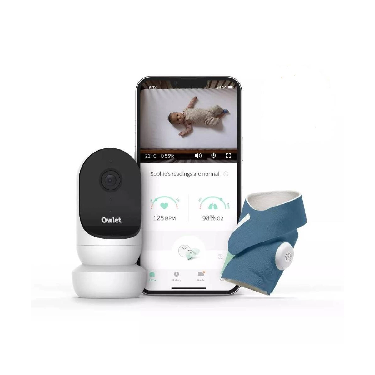 Image of Owlet Monitor Duo / Smart Sock 3 & Cam 2 - Bedtime Blue