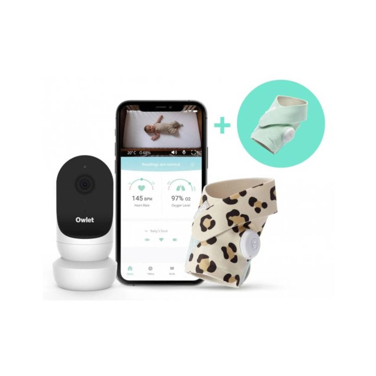 Image of Owlet Monitor Duo Bundle Smart Sock 3 & Cam 2 - Wild Child
