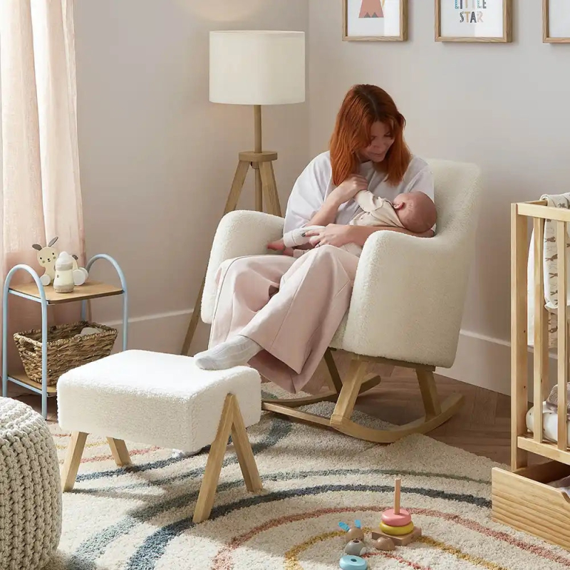 Ickle Bubba Roxby Nursery Chair and Stool - Mocha