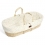 The Little Green Sheep Natural Quilted Moses Basket & Mattress-Linen Rice