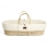 The Little Green Sheep Natural Quilted Moses Basket & Mattress-Linen Rice