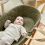 The Little Green Sheep Natural Quilted Moses Basket & Rocking Stand Bundle-Juniper Rice