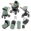 Ickle Bubba Stomp Urban 9 Piece Travel System with Astral Car Seat - Matte Black / Sage Green / Tan