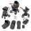 Ickle Bubba Stomp Urban 9 Piece Travel System with Astral Car Seat - Matte Black / Charcoal Grey / Tan
