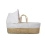 Clair de Lune Waffle Palm Moses Basket - White