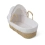 Clair de Lune Waffle Palm Moses Basket - White