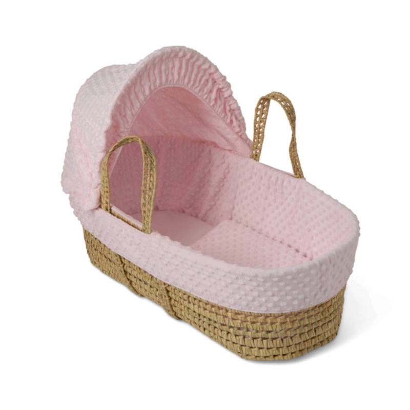 Clair de Lune Dimple Palm Moses Basket - Pink