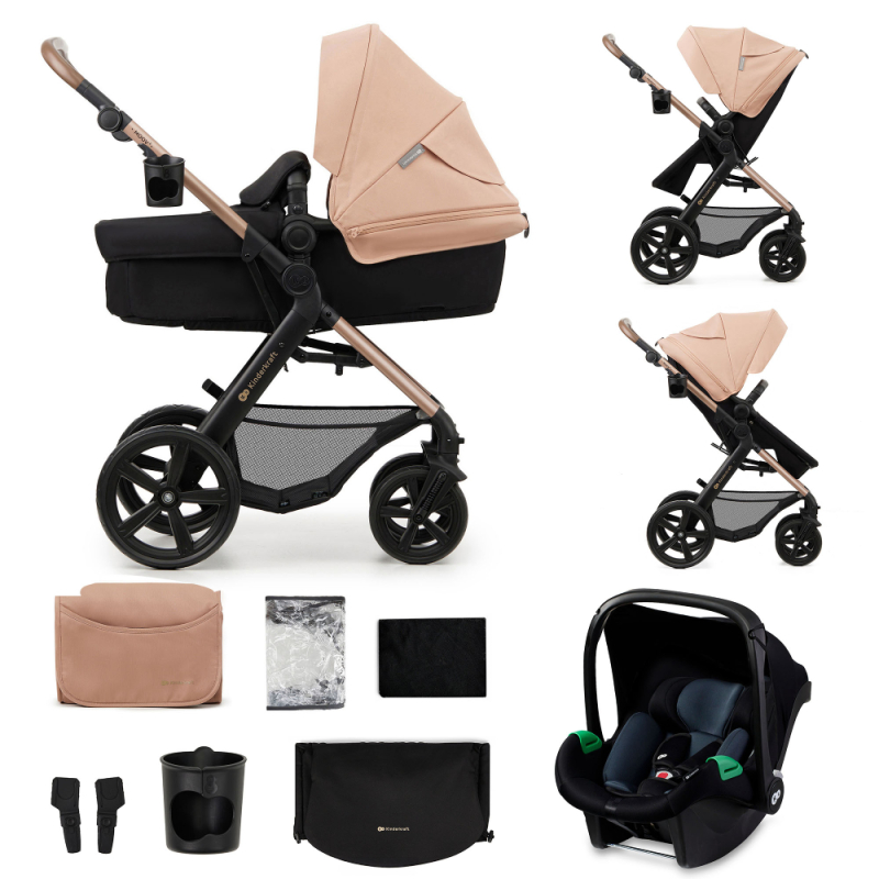 Kinderkraft Moov 2 Air 3in1 Travel System With Mink Pro Car Seat - Sand Beige