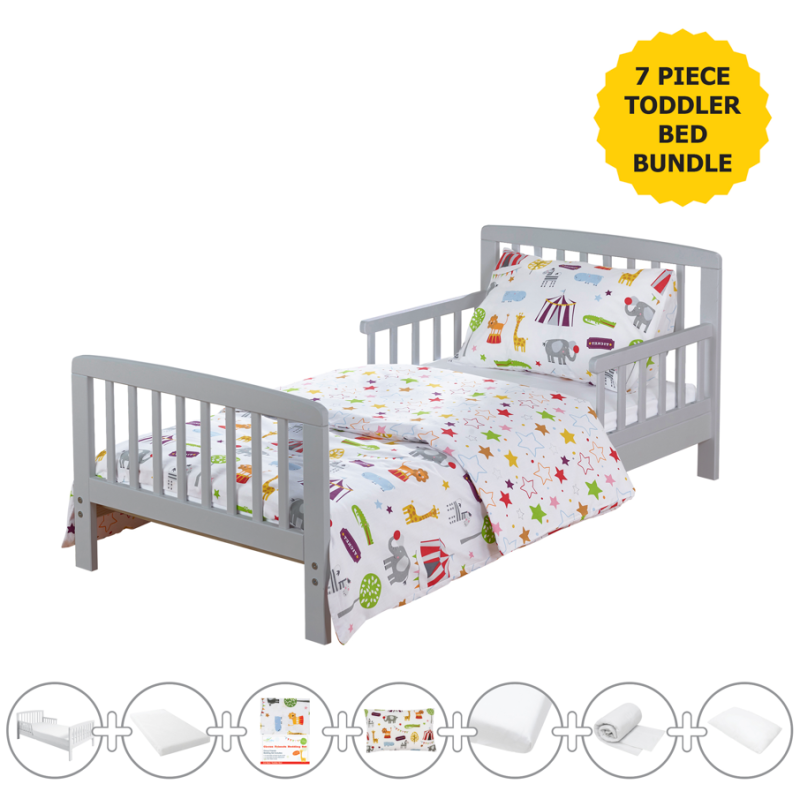 Kinder Valley 7 Piece Toddler Bed Bundle - Circus Friends