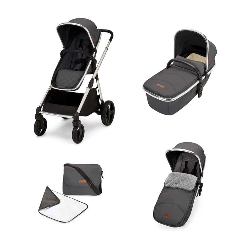 Ickle Bubba Eclipse Pram System - Silver/Graphite Grey