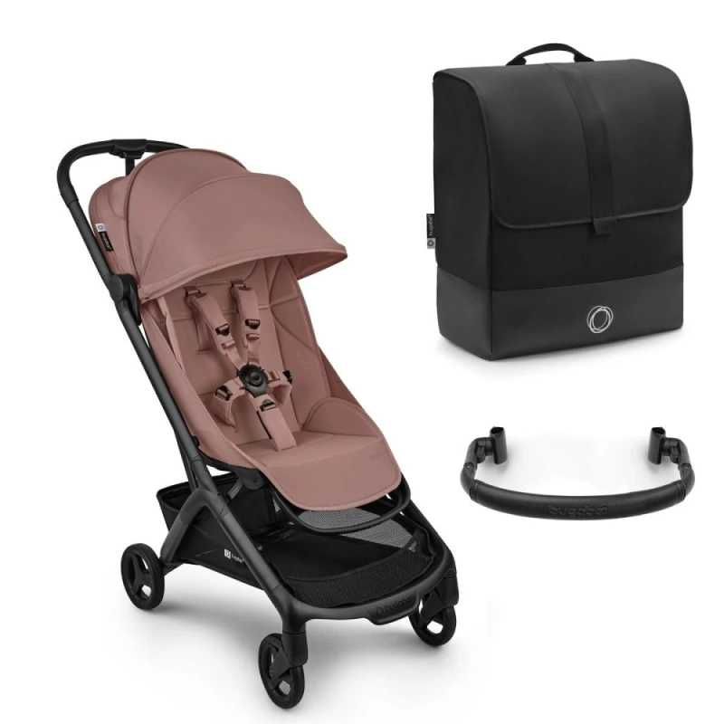 Bugaboo Butterfly 2 Compact Travel Stroller with Travel Bag and Bumper Bar - Dusty Pink