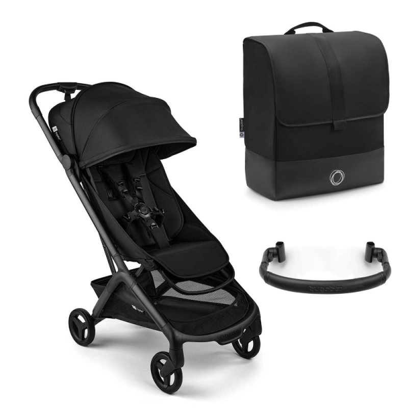 Bugaboo Butterfly 2 Compact Travel Stroller with Travel Bag and Bumper Bar - Heritage Black