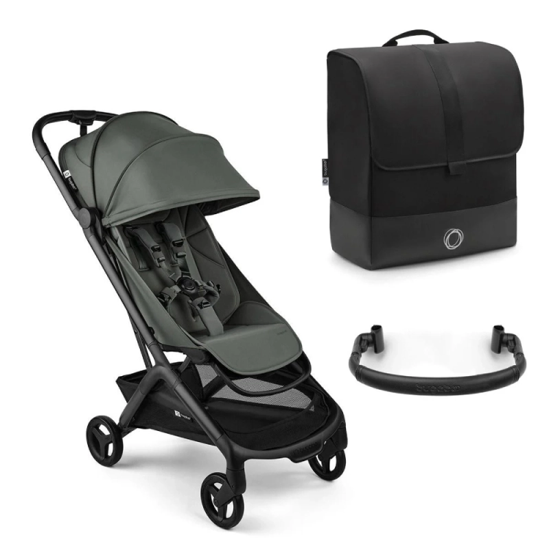 Bugaboo Butterfly 2 Compact Travel Stroller with Travel Bag and Bumper Bar - Forest Green