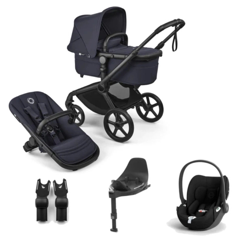 Bugaboo Fox 5 Renew (Cybex Cloud T) Travel System Bundle - Black/Indigo Blue