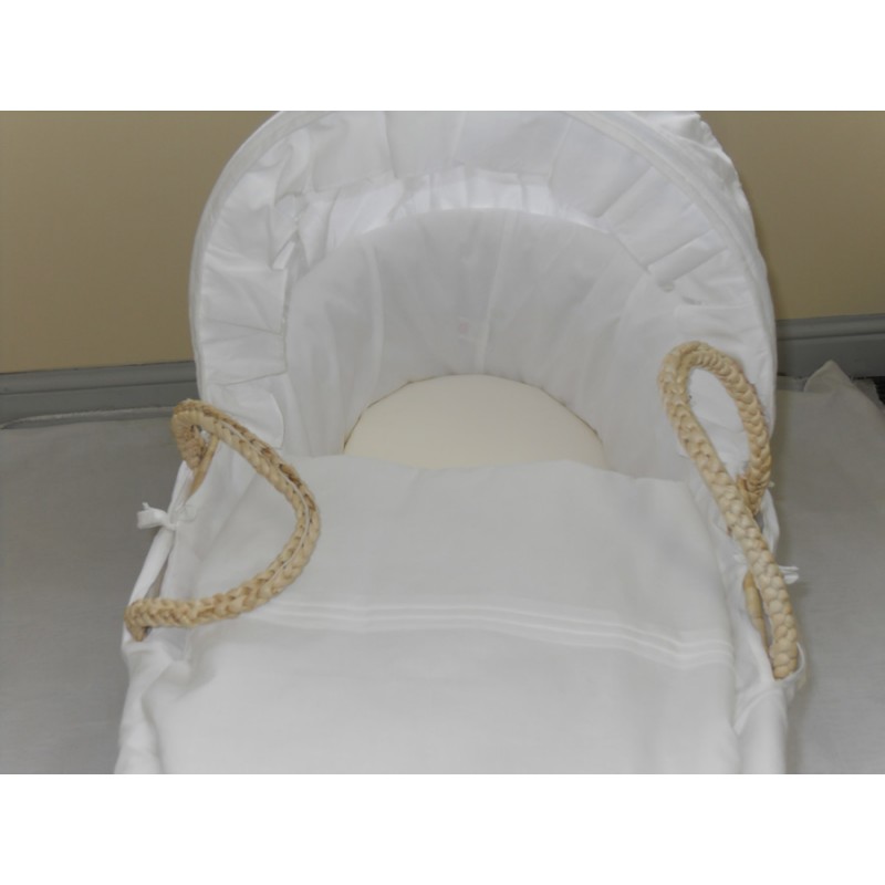 IzziWotNot White Essential Maize Moses Basket Kiddies Kingdom